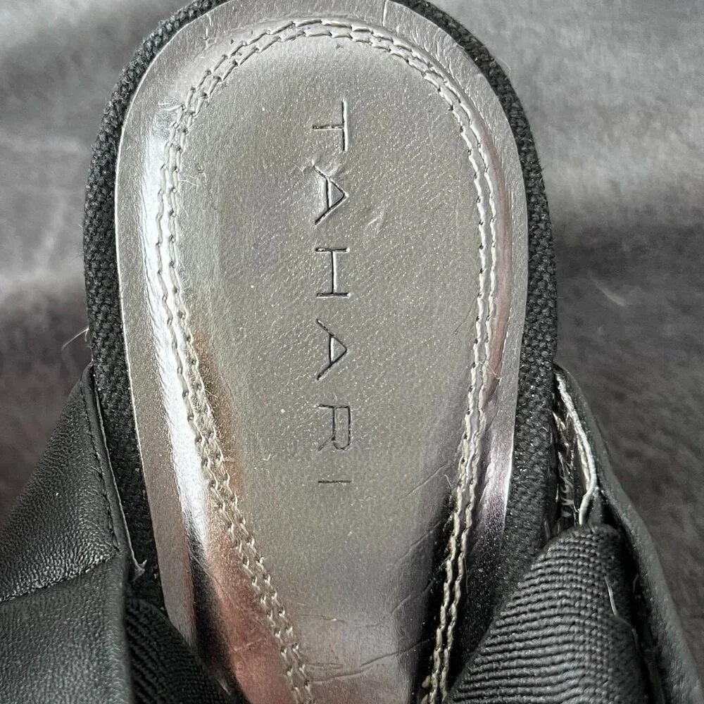 Tahari Wiley‎ Wedge Espadrille Sandal in Back Ladies Size 9.5